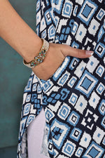 Load image into Gallery viewer, Blue Abstract Printed Kurti Soft Rayon Everyday Style