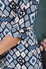 Load image into Gallery viewer, Blue Abstract Printed Kurti Soft Rayon Everyday Style