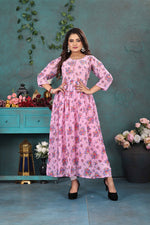 Load image into Gallery viewer, Blush Pink Floral Georgette Gown