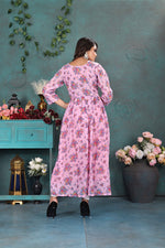 Load image into Gallery viewer, Blush Pink Floral Georgette Gown