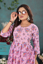 Load image into Gallery viewer, Blush Pink Floral Georgette Gown