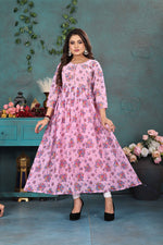 Load image into Gallery viewer, Blush Pink Floral Georgette Gown