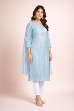 Load image into Gallery viewer, Powder Blue Classic 3-Piece Dress Set