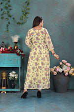 Load image into Gallery viewer, Sunshine Yellow Floral Georgette Gown
