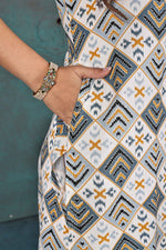 Load image into Gallery viewer, White Ethnic Printed Kurti – Designer Rayon Comfort Fit
