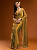 Load image into Gallery viewer, Regal Golden Silk Saree with Elegant Border
