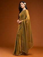 Load image into Gallery viewer, Regal Golden Silk Saree with Elegant Border
