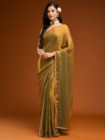 Load image into Gallery viewer, Regal Golden Silk Saree with Elegant Border
