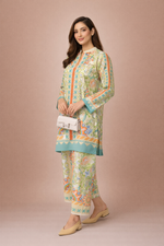 Load image into Gallery viewer, Azeenia Ivory Garden Contemporary Co-Ord