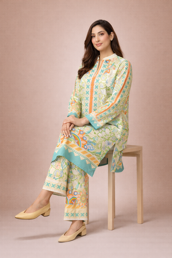 Azeenia Ivory Garden Contemporary Co-Ord