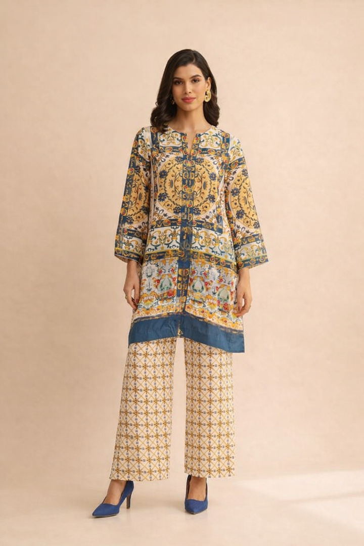 Azeenia Golden Mosaic Elegant Co-Ord