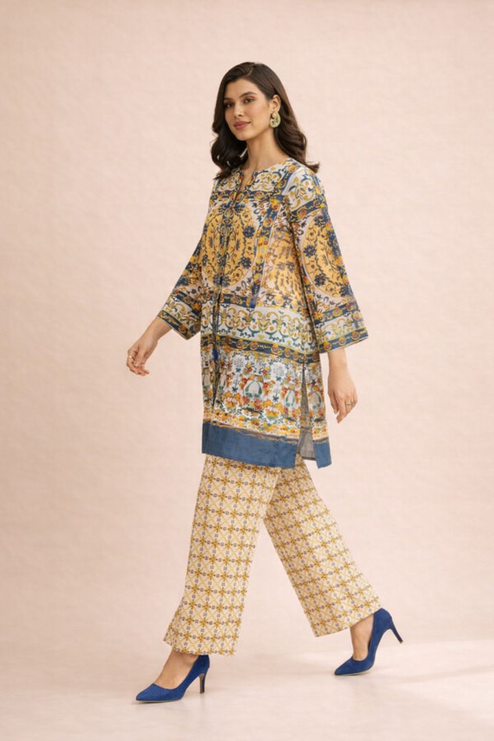 Azeenia Golden Mosaic Elegant Co-Ord