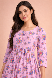 Blush Pink Floral Georgette Gown