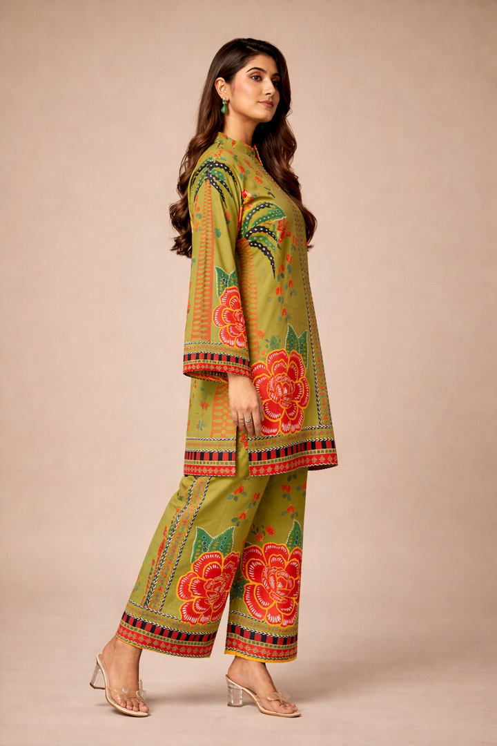 Azeenia Emerald Bloom Modern Luxe Co-Ord Set