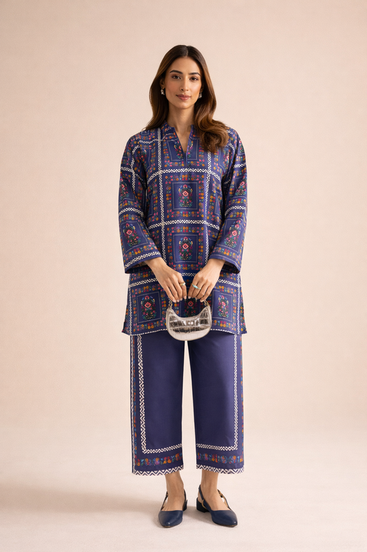 Azeenia Midnight Heritage Print Luxe Co-Ord