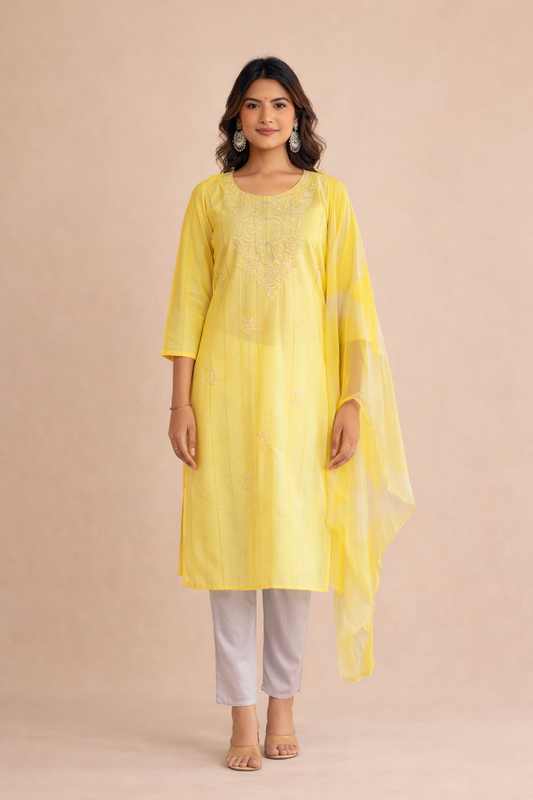 Sunlit Yellow Elegant 3-Piece Ensemble