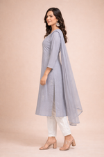 Load image into Gallery viewer, Mist Grey Refined Embroidery 3-Piece Set