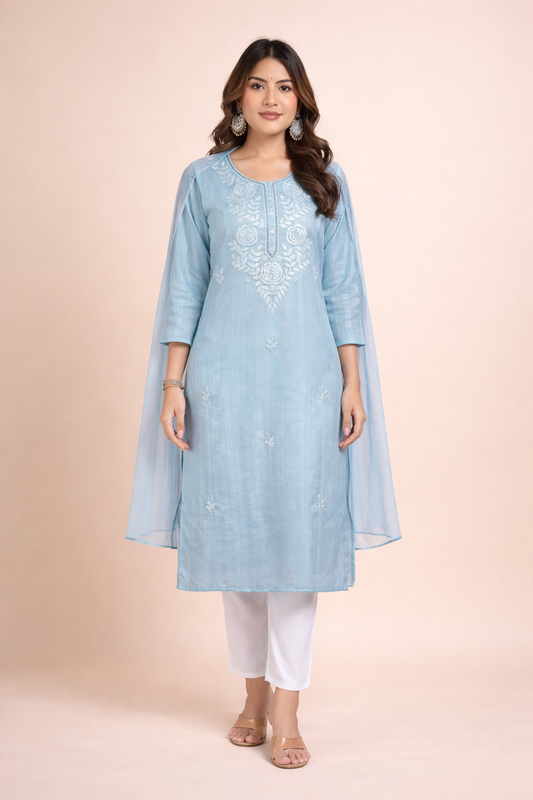 Powder Blue Classic 3-Piece Dress Set