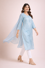 Load image into Gallery viewer, Powder Blue Classic 3-Piece Dress Set