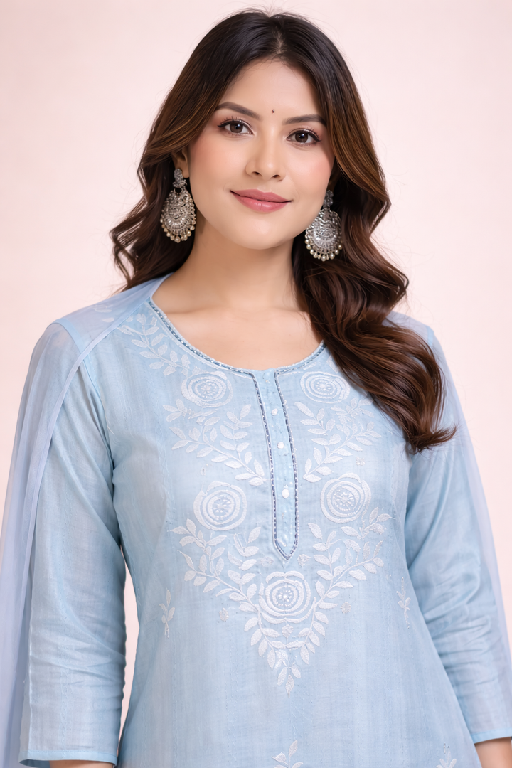 Powder Blue Classic 3-Piece Dress Set