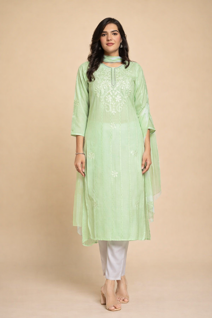 Mint Green Elegant 3-Piece Dress Set