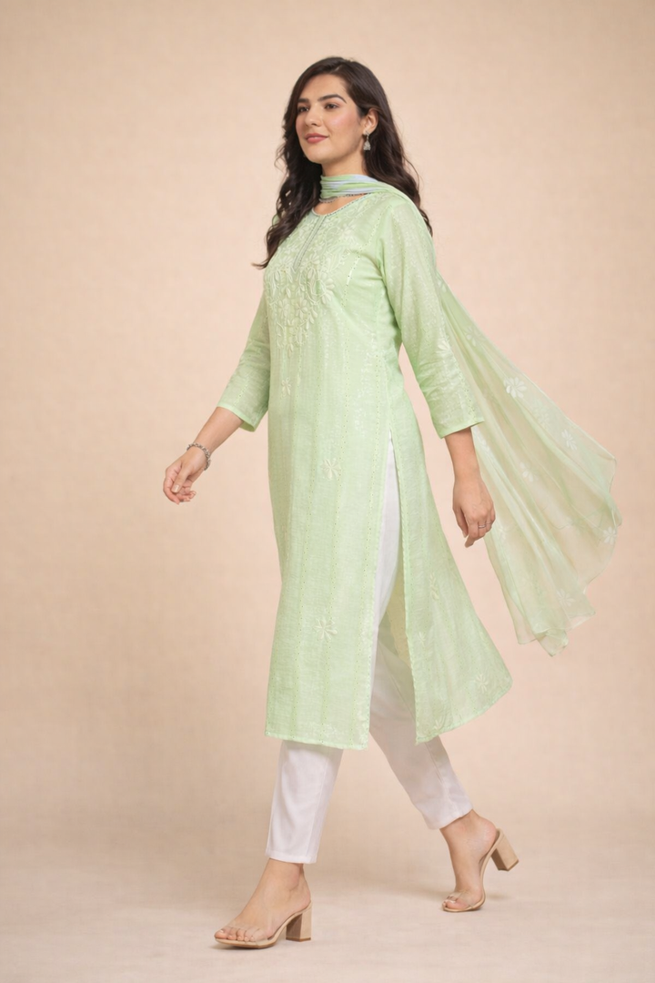 Mint Green Elegant 3-Piece Dress Set