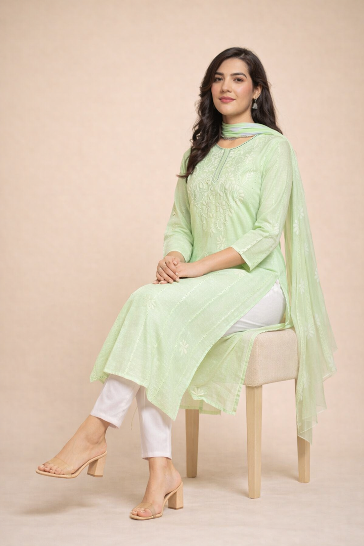 Mint Green Elegant 3-Piece Dress Set