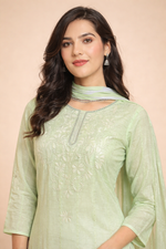 Load image into Gallery viewer, Mint Green Elegant 3-Piece Dress Set