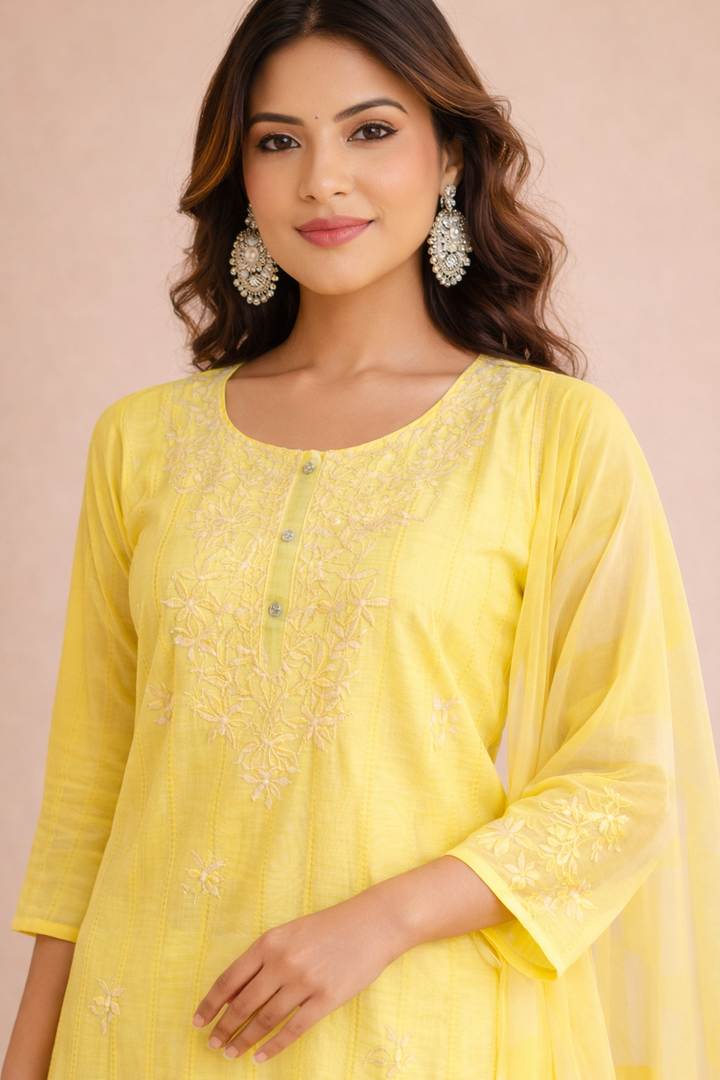 Sunlit Yellow Elegant 3-Piece Ensemble
