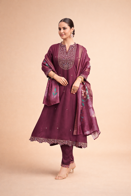 Wine Blossom Luxury 3-Piece Ensemble