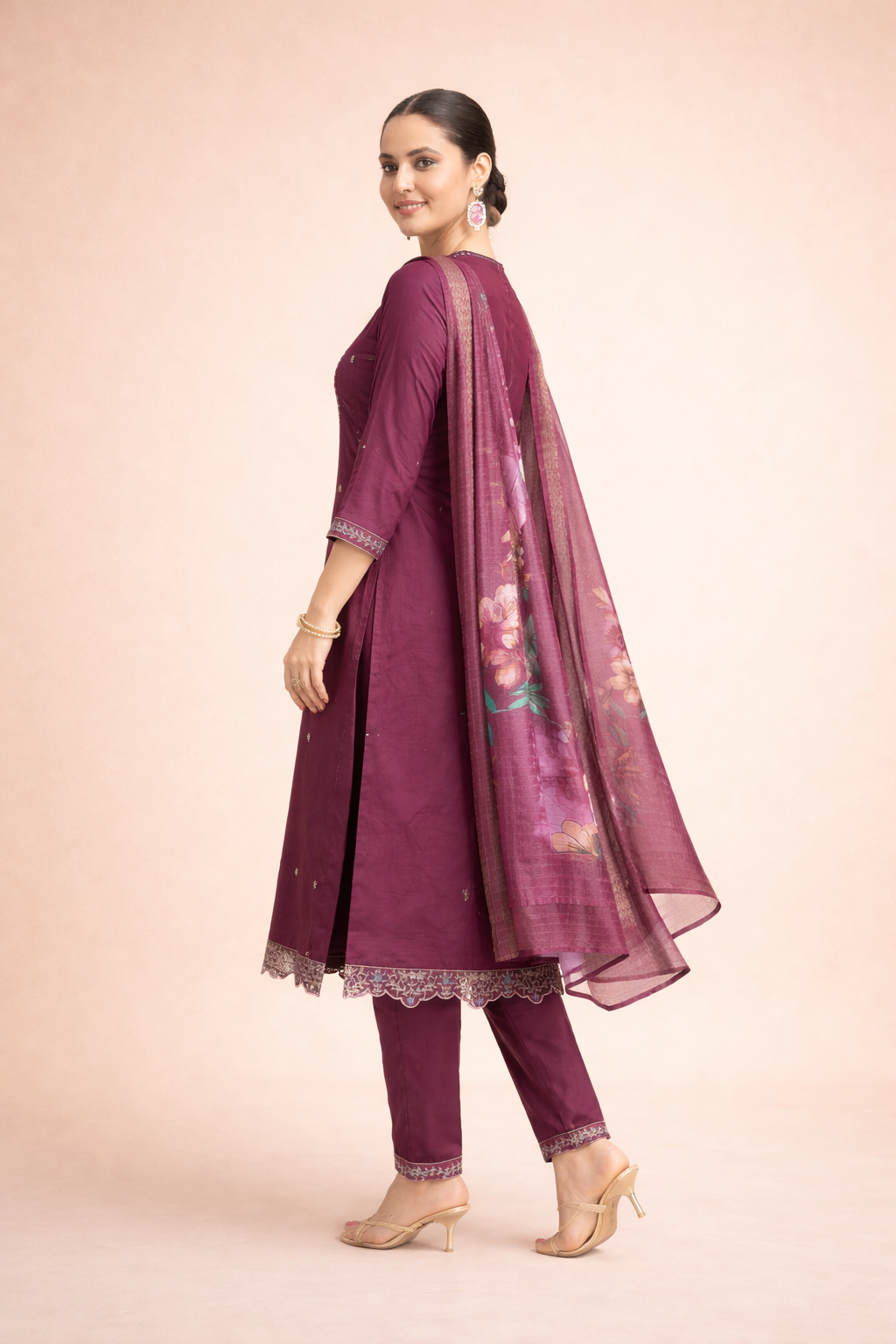 Wine Blossom Luxury 3-Piece Ensemble