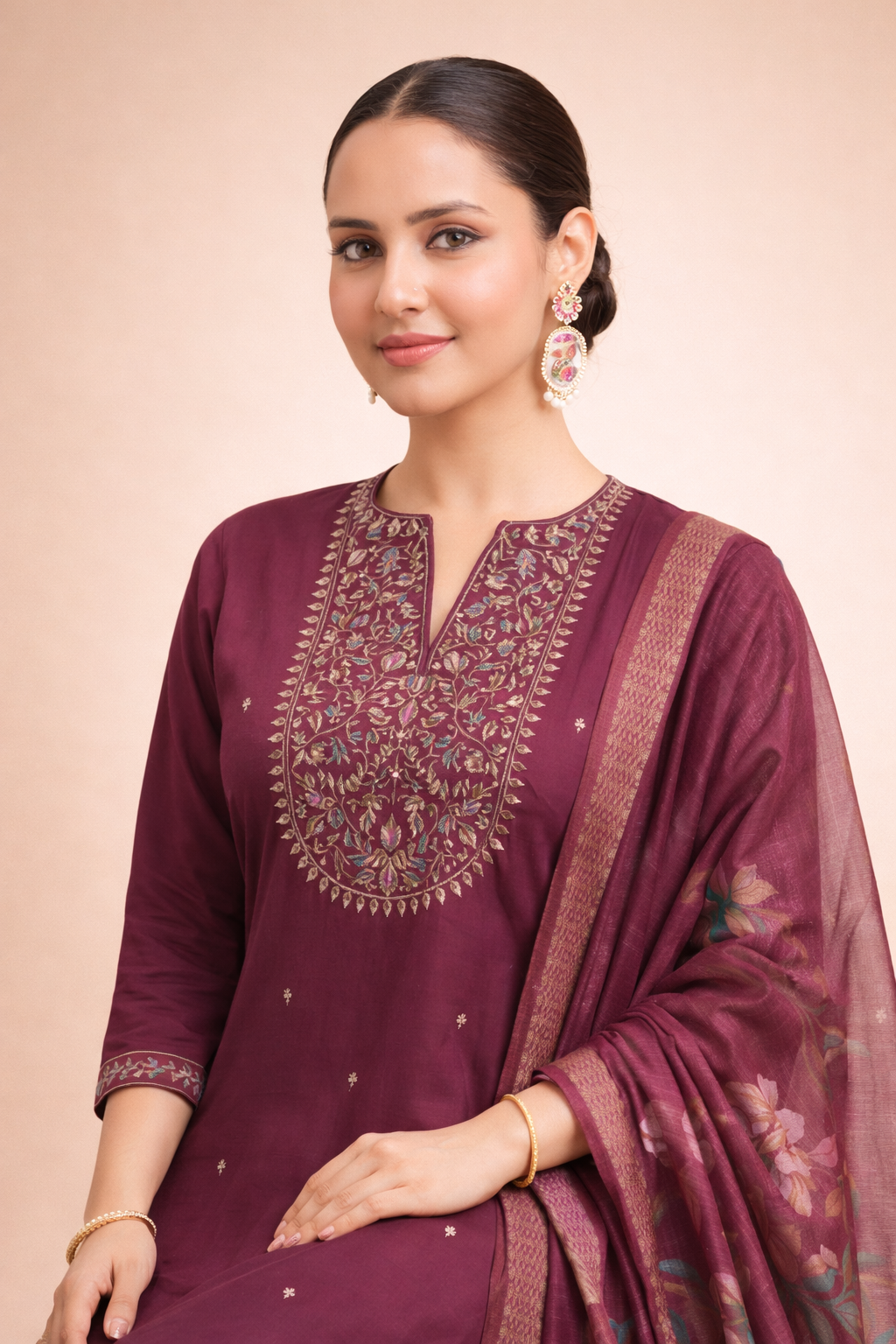 Wine Blossom Luxury 3-Piece Ensemble