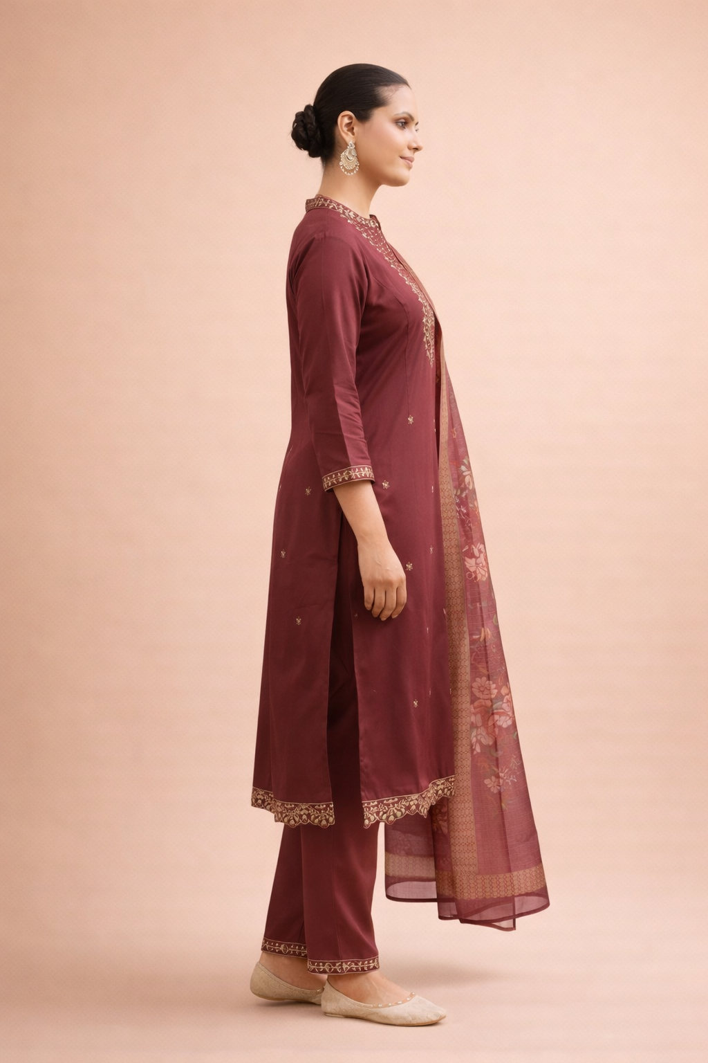 Maroon Grace Contemporary 3-Piece Set