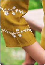 Load image into Gallery viewer, Mustard Yellow Fancy Embroidery Kurti
