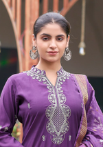 Load image into Gallery viewer, Purple Fancy Embroidery Kurti
