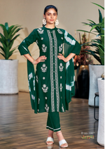 Load image into Gallery viewer, Green Rayon Lucknawi Style Kurta
