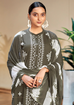 Load image into Gallery viewer, Gray Rayon Lucknawi Style Kurta
