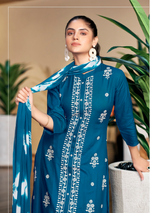 Load image into Gallery viewer, Royal Blue Rayon Lucknawi Style Kurta
