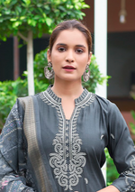 Load image into Gallery viewer, Gray Fancy Embroidery Kurti
