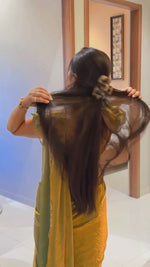 Load and play video in Gallery viewer, Regal Golden Silk Saree with Elegant Border
